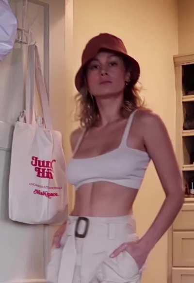 Brie Larson bouncing her perky tits for attention