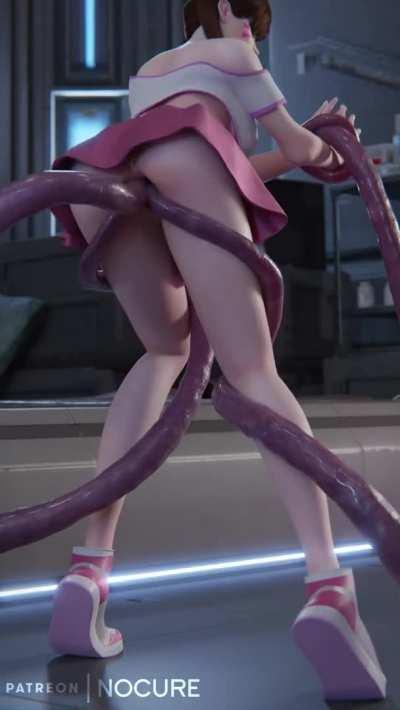 D.va gets fucked by tentacles (NoCure)