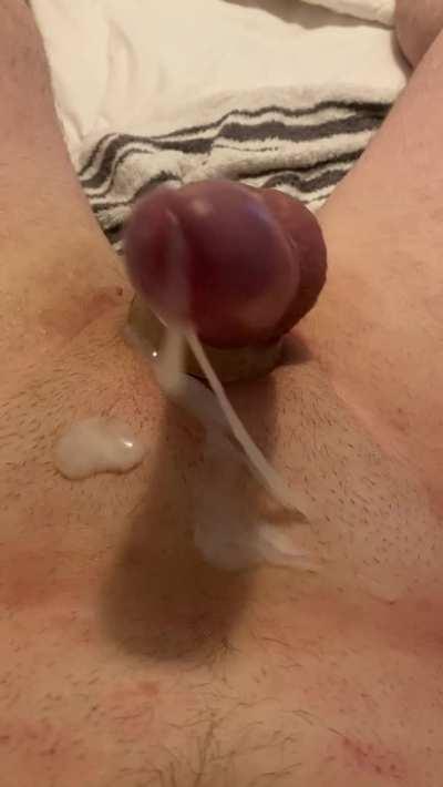 A milky dribble to a thick pool!