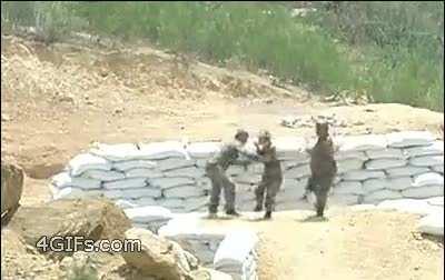 To throw the grenade