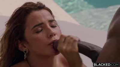 Agatha Vega finishing off a big cock in her mouth