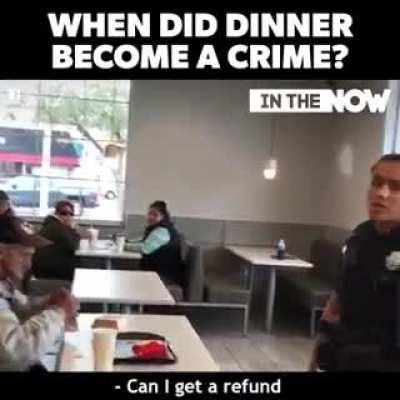 Homeless guy is a human too, don't be like these people