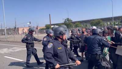 Protesters Have Blocked the 101 Freeway and Are Being Kicked Out by the Police in Los Angeles (6/10/25).