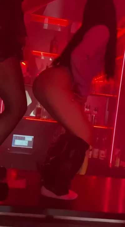 Dancing with her pants down