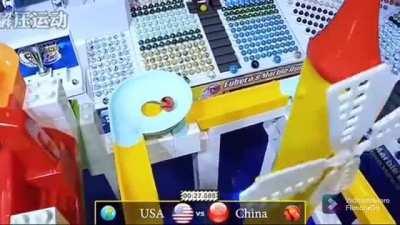 Intense marbles racing match