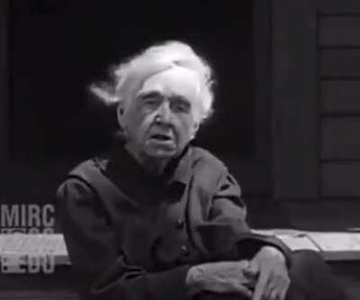 Footage of a woman born in 1835 being interviewed in 1929