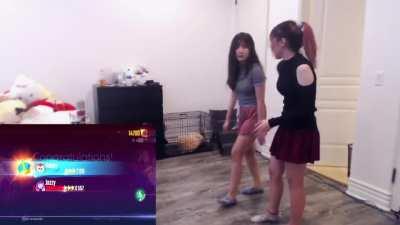 Aria teaching Lily how to body roll