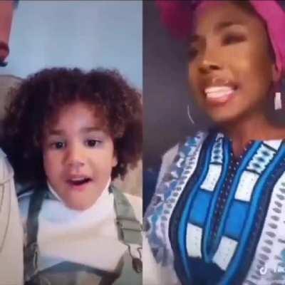 She sees herself!! Her face tells you all you need to know.