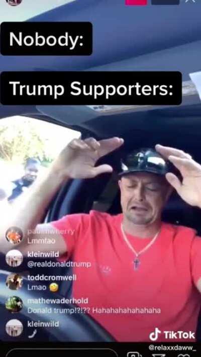 Guy starts crying and praying ffor Donald Trump to save him while police surround his truck