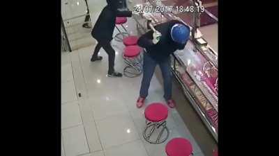 Noobs trying to break in to Varrock West Bank basement, 2006, colorized