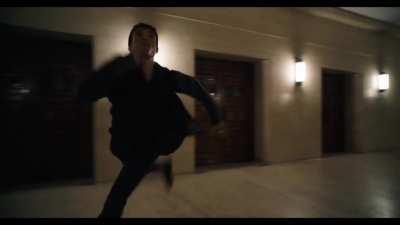 This scene from The Flash (2023) wasn't supposed to be a joke. It was the only scene in the movie where Ezra Miller had to run without CGI... They did twenty takes and that was the best one.