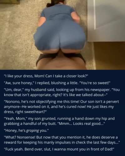 When my son stopped perving on his mom, she started rewarding him with sex