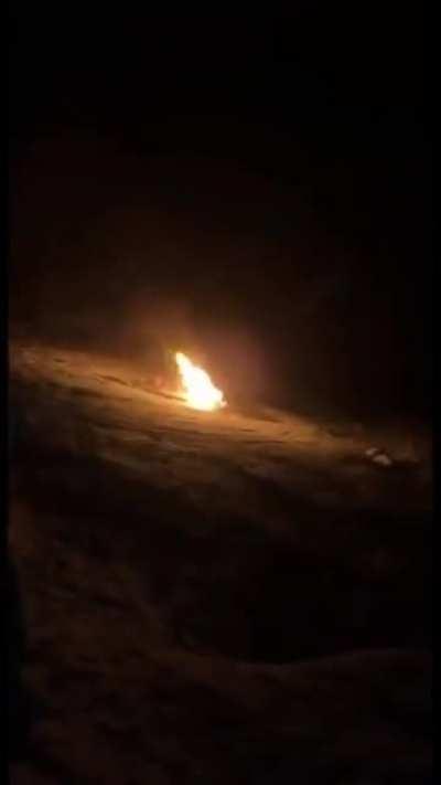 Idiots shoot a propane tank.