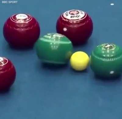 Absolutely insane bocce ball shot