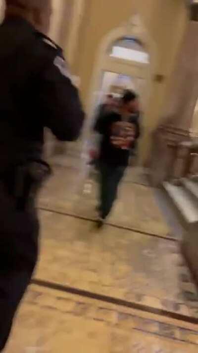 Here’s the scary moment when protesters initially got into the building from the first floor and made their way outside Senate chamber.