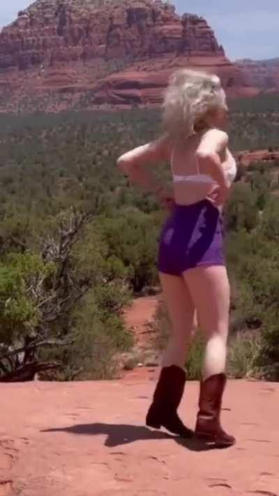 Cowboy boots and shorts