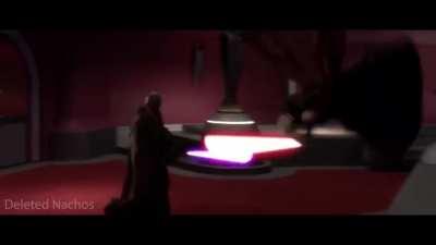 Mace Windu Confronts Palpatine But all the sounds are from Minecraft