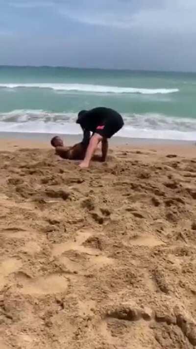 Helping a kid in doing a backflip.........