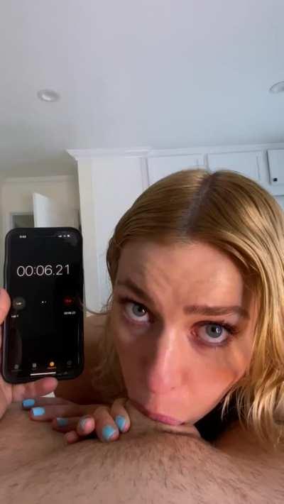 Guess how long I hold his cock down my throat