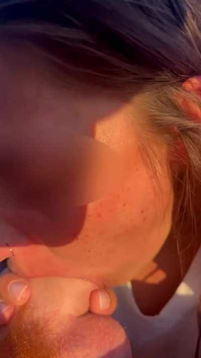 Couple walked by POV