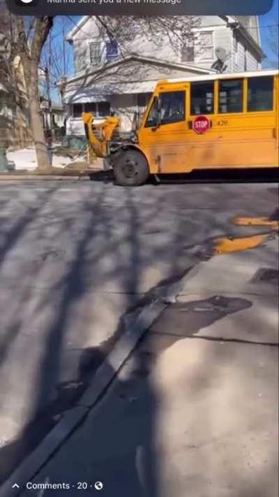 camera man finds himself in the middle of a police pursuit of two vehicles with multiple suspects in Rochester. two resulting crashes with a school bus and a home, foot chase immediately following.