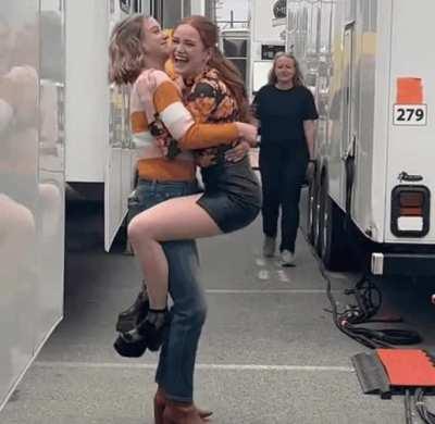 Madelaine Petsch riding Lili Reinhart