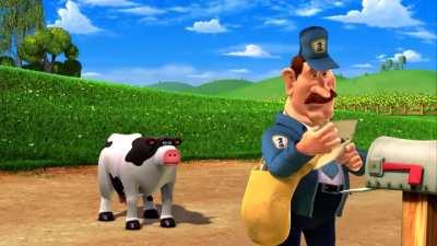 la granja pero otis es una vaca normal