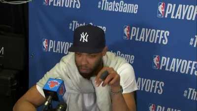 [Highlight] Taj Gibson gets emotional about getting to win a playoff game for his hometown team with D Rose and Thibs: 