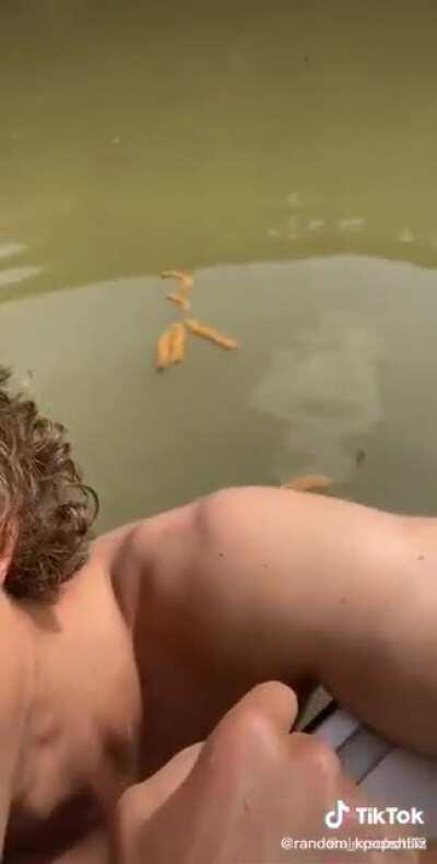 dropping the kids off at the... lake