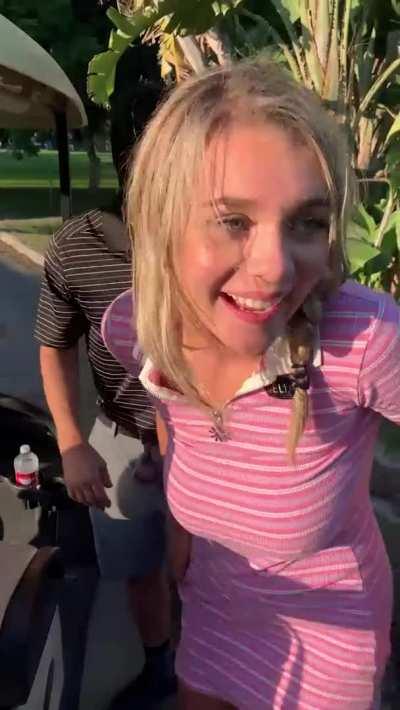 19 year old Gabbie Carter gets creampied by an older man…at a golf course 💦🏌️‍♂️