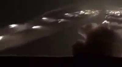 Artillery attack at night,sometime before 2018.