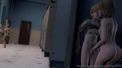 Max pleasuring Kate in the bathroom [LarryJohnsonSFm]