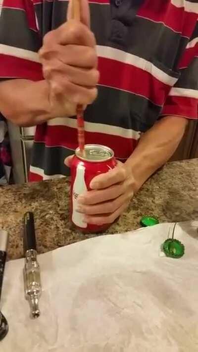 How to open a can of Coke with a chopstick