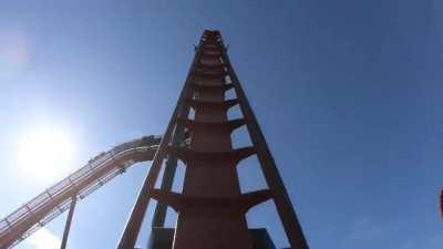 I saw another rollercoaster video here but it was going forwards which disrupted the illusion. So here is a backwards going rollercoaster background for you and your classmates.