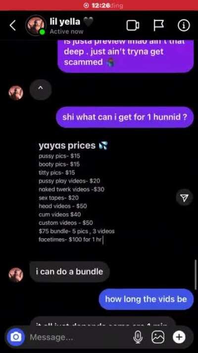 bih rly thought i was gon buy her shi lmao ian tryna get scammed by no ho