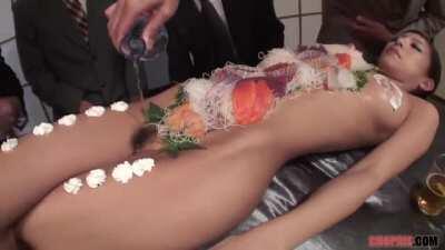 Japanese Sashimi And Sake