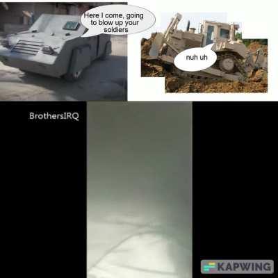 Strongest ISIS VBIED vs weakest Iraqi army bulldozer (btw the bulldozer driver survived this)