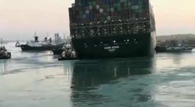 Ship crisis ends. Floating the vessel 