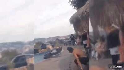 Why not ruin your bike and someone’s pool