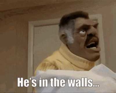 HE'S IN THE GODDAMN WALLS!!!!