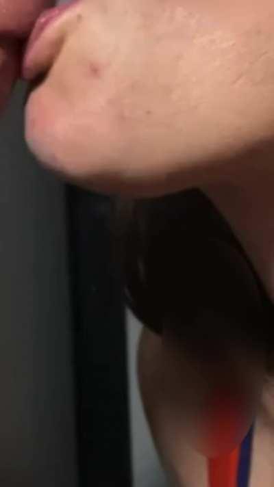 Walking into the bookstore to suck five cocks at the Gloryhole.