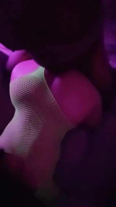 Fucking her thick ass and pulling her hair in between!