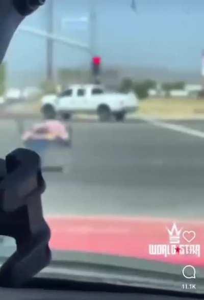 Lovely lady believes that she is a car