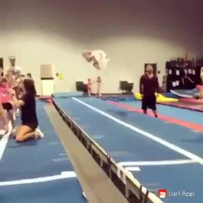 This girls flips are definitely top talent