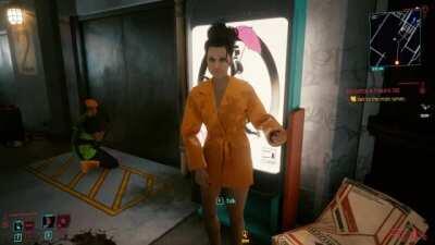 Random NPC is playing ACTUAL AIR GUITAR. The notes are perfect and on time and his picking had is also the best I've ever seen in a videogame. As a Air guitarist, this makes me oddly happy and amazed. Just wow