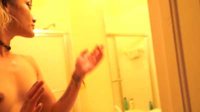 Fucking around after her facial.