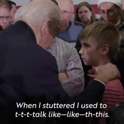 Joe Biden comforts boy who stutters like he once did