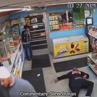 Trying to fight the store owner