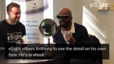 best calm freakout :Blind man sees for the first time in 38 years