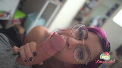 I look cute with cum on my face. It's like kisses from his cock! 💕